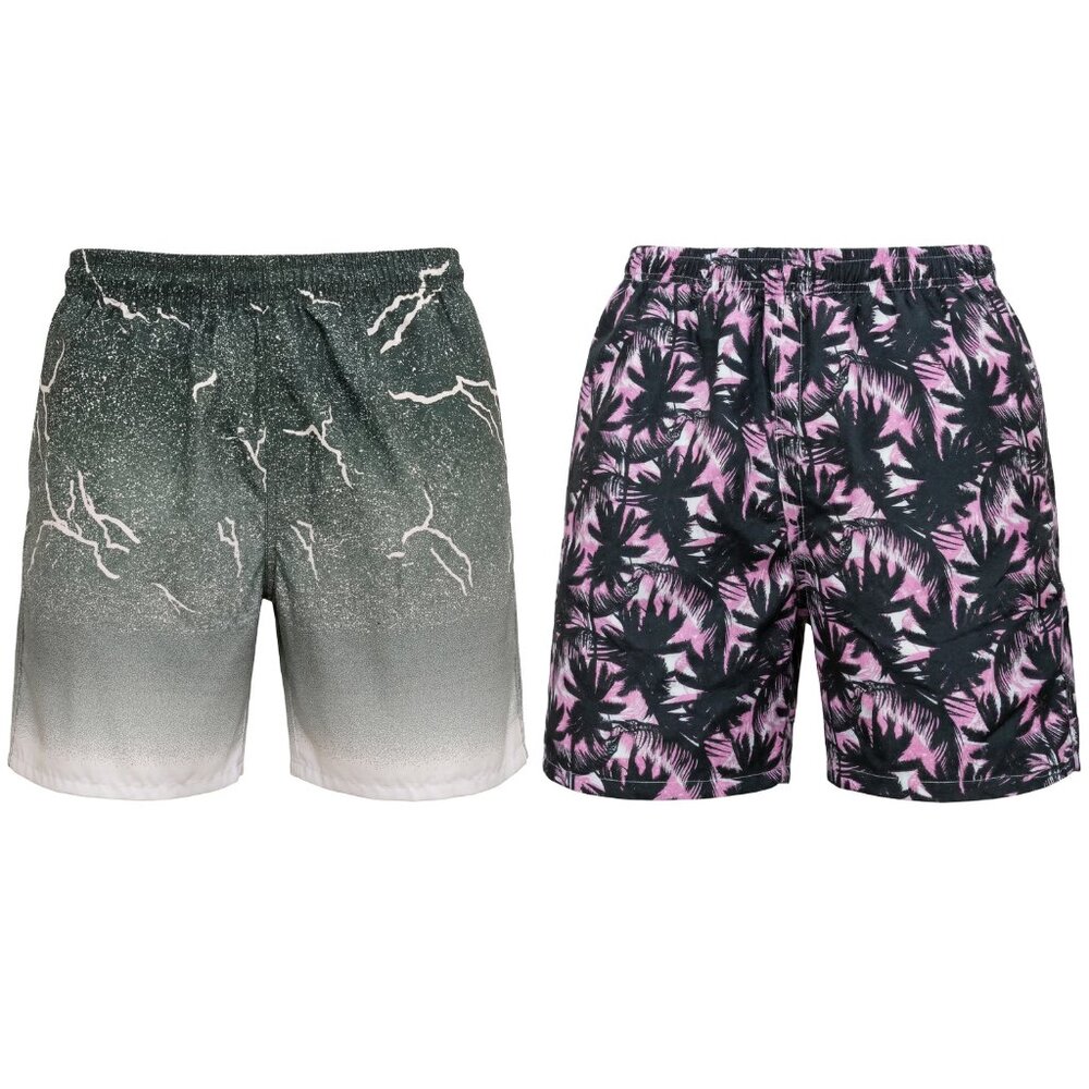 Men’s 2-Pack Quick-Dry Swim Trunks Mesh Liner Beach Board Swim Shorts, 2-Pockets